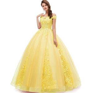 Women's yellow cocktail dress
